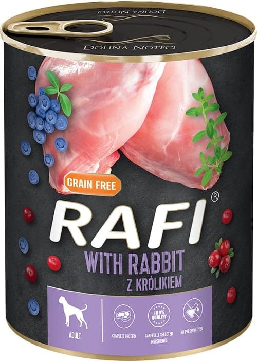 RAFI Dog can Paté with rabbit, blueberry and cranberry