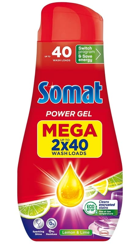 Somat All in 1 Lemon Gel 80 WL, 2x720 ml
