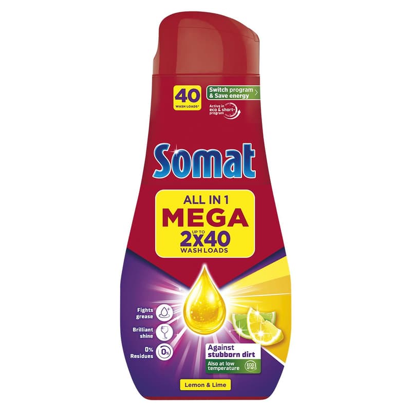 Somat All in 1 Lemon Gel 80 WL, 2x720 ml