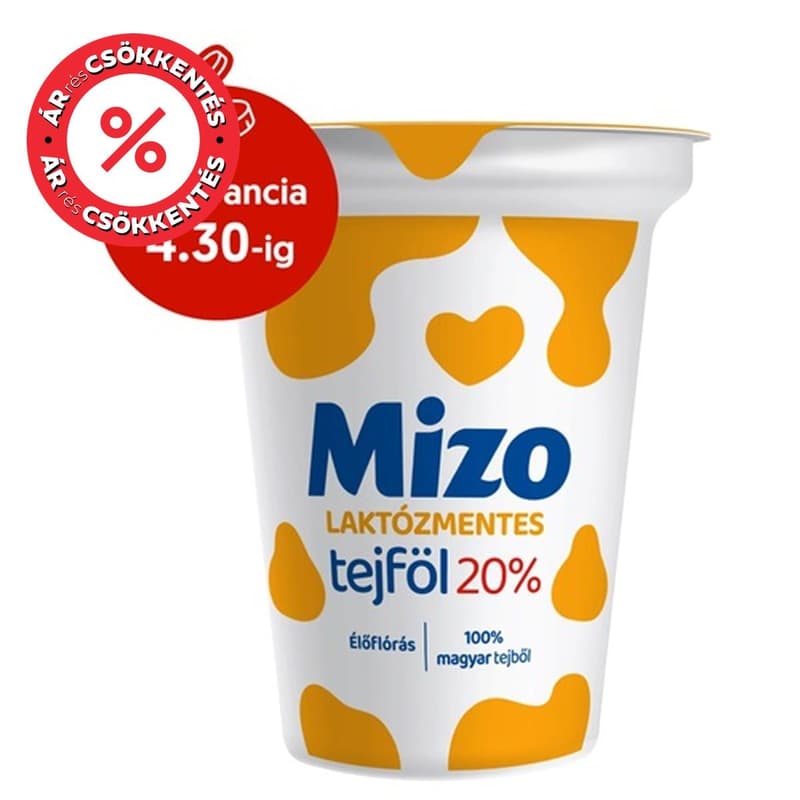 Mizo Laktózmentes tejföl 20%