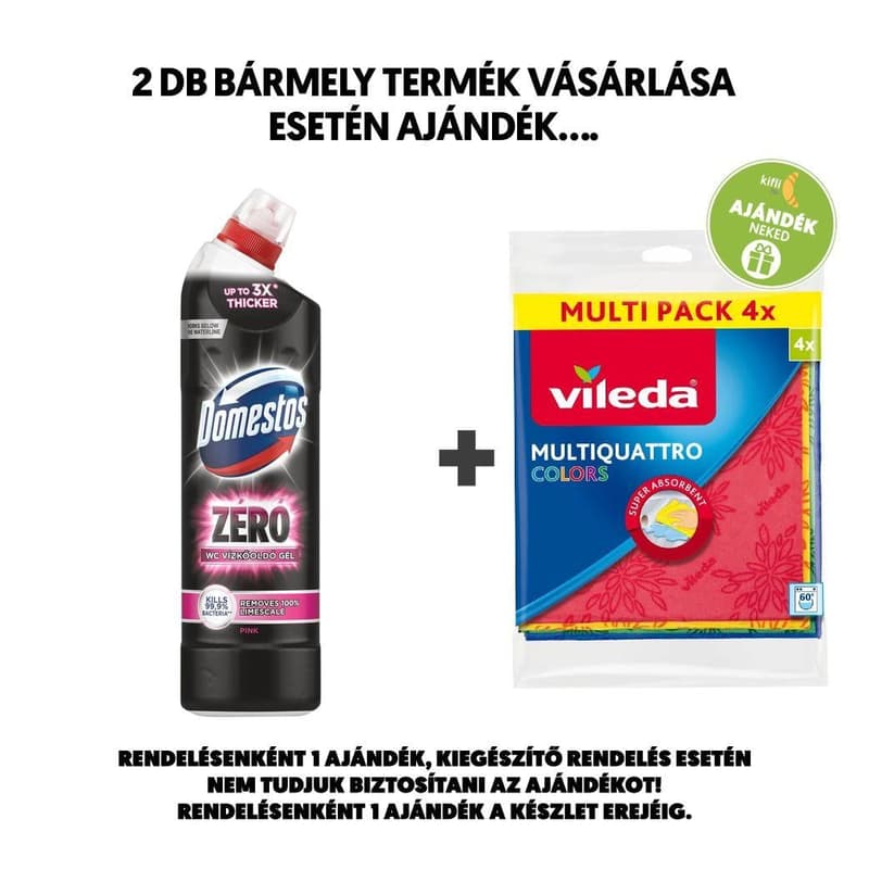 Domestos zéró Pink WC vízkőoldó gél fertőtlenítő hatással, 750ml