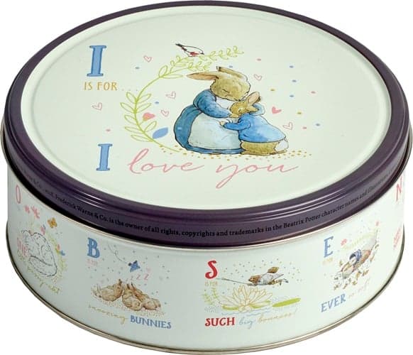 Jacobsens Danish Chocolate Chip Cookies in Peter Rabit Tin box