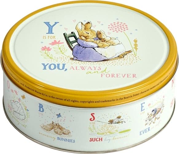 Jacobsens Danish Chocolate Chip Cookies in Peter Rabit Tin box