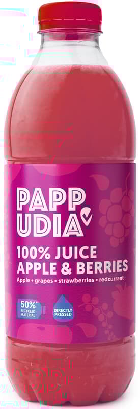 Pappudia Friss 100% alma-szőlő-eper-ribizli gyümölcslé