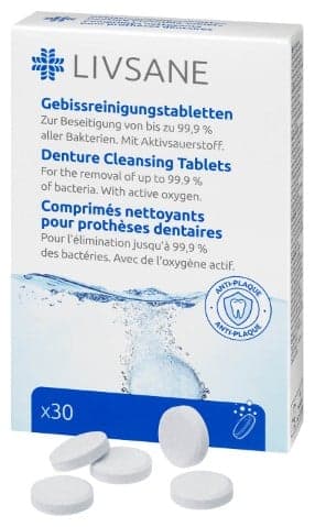 LIVSANE Műfogsor tisztító tabletta 30 db