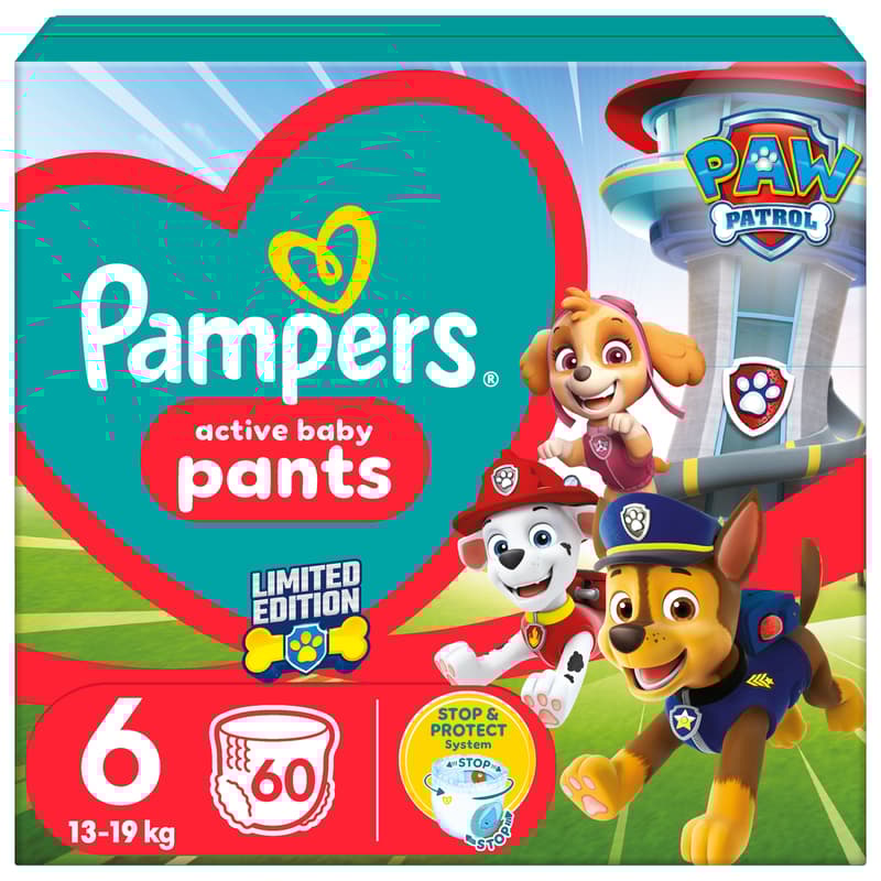 Pampers Active Baby Pants Bugyipelenka Mancs Őrjárat, Méret: 6 (13+ kg) 60 db