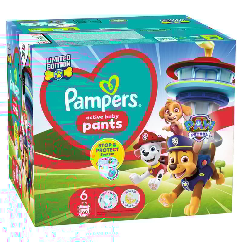 Pampers Active Baby Pants Bugyipelenka Mancs Őrjárat, Méret: 6 (13+ kg) 60 db