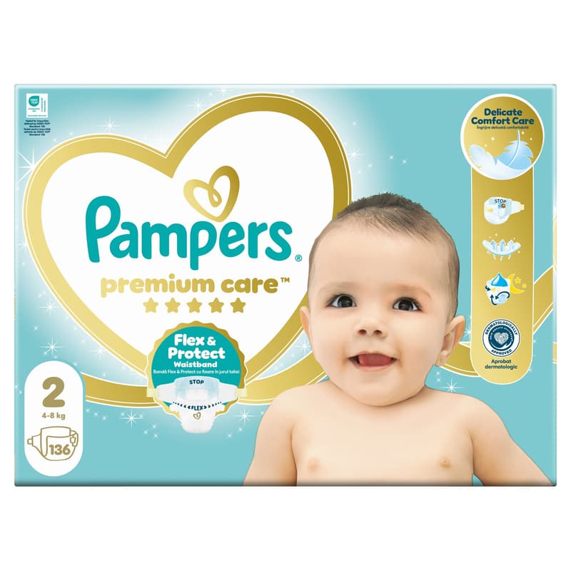 Pampers Premium Care Pelenka, Méret: 2 (4-8 kg) 136 db