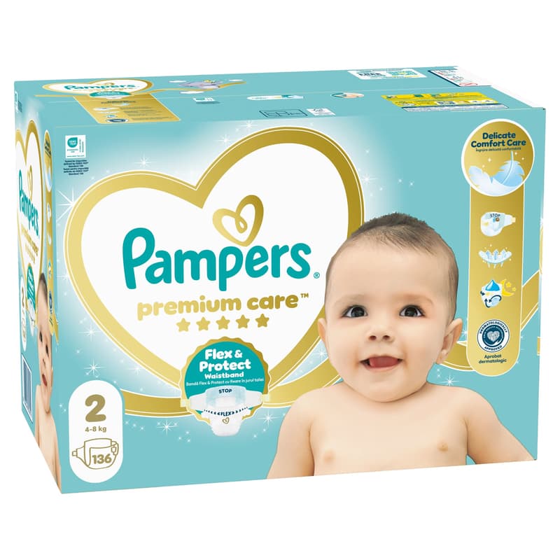 Pampers Premium Care Pelenka, Méret: 2 (4-8 kg) 136 db