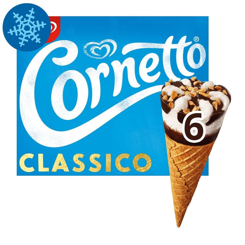 CORNETTO Multipack Funnel Ice Cream Classico Vanilla 6x90ml
