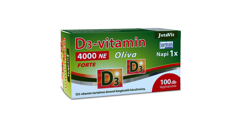 JutaVit D3-vitamin 4000NE Oliva kapszula 100 db
