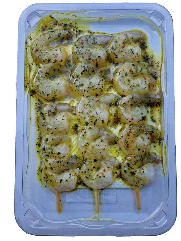 Fűszervajas garnéla nyársak