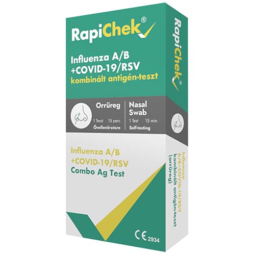 RapiChek Influenza A/B + Covid-19/RSV kombinált antigén teszt