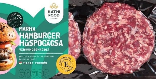 Hungarian variegated beef hamburger meat patty