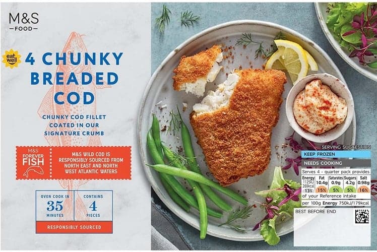 Marks & Spencer 4 db tőkehalfilé panírban