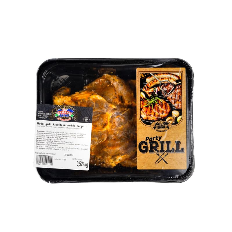 Pork collar flavored with summer grill liquid marinade