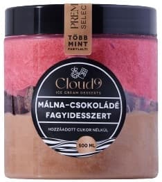 Chocolate & raspberry ice cream dessert, free from added sugar