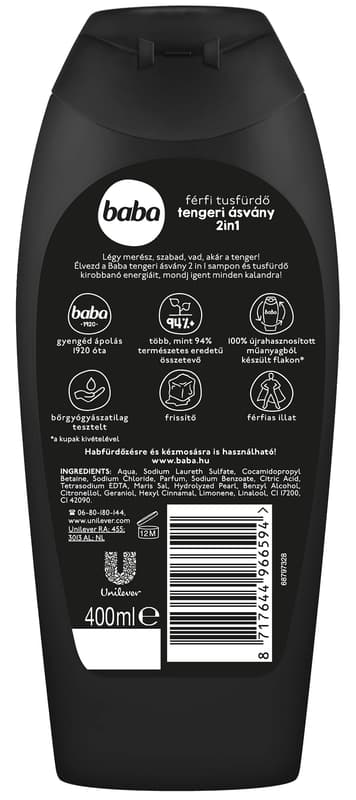 Baba 2in1 shower gel for men, sea mineral