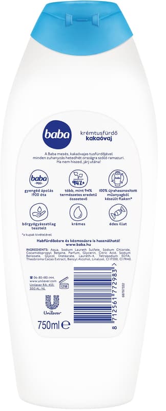 Baba Kakaóvaj illatú habfürdő, 750 ml