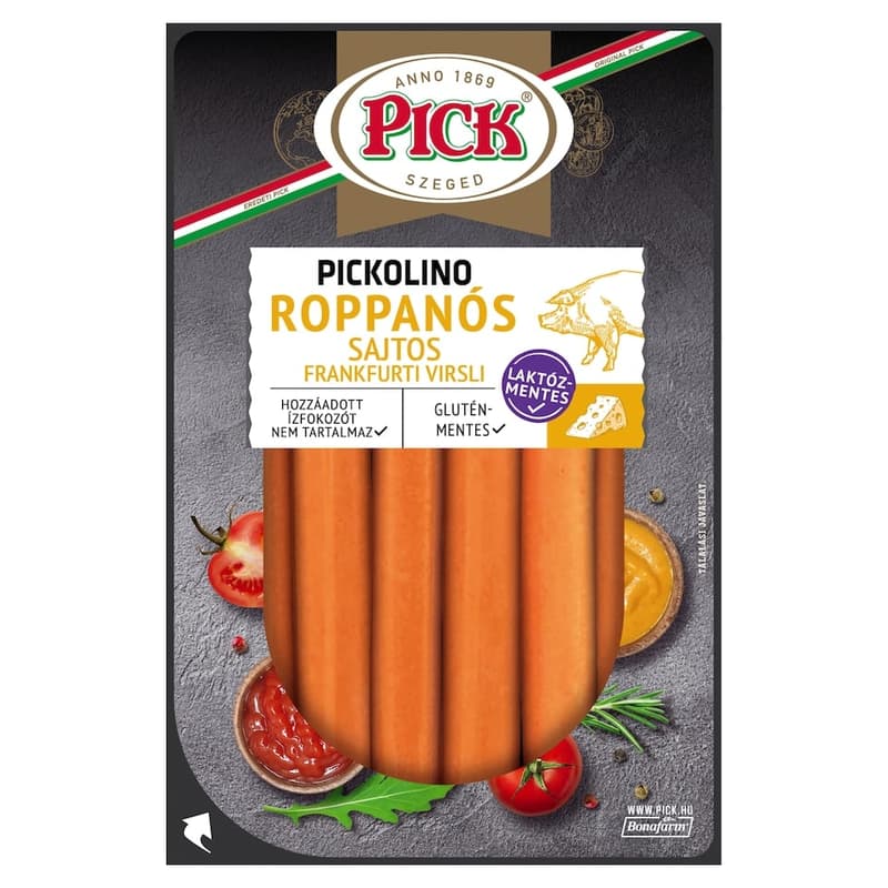 Pick Pickolino roppanós laktózmentes sajtos virsli