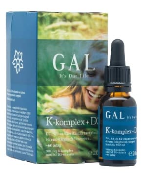 GAL K-komplex+D3-vitamin, 500 mcg K-komplex + 4000 NE D3 x 60 adag