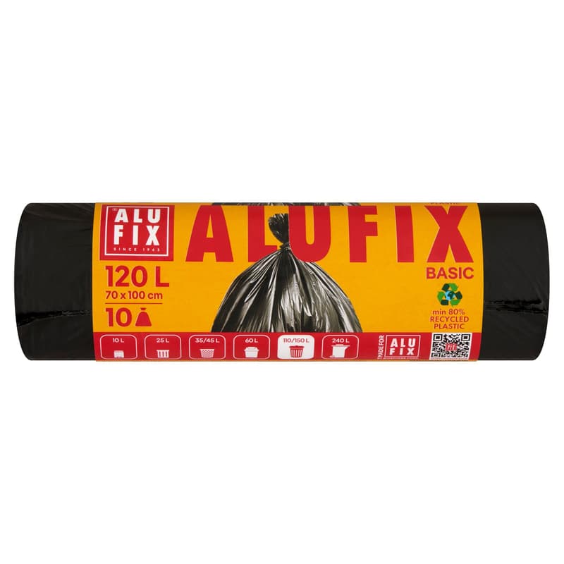 ALUFIX Garbage bags Economy HDPE 70x100см black 120L/10pcs  