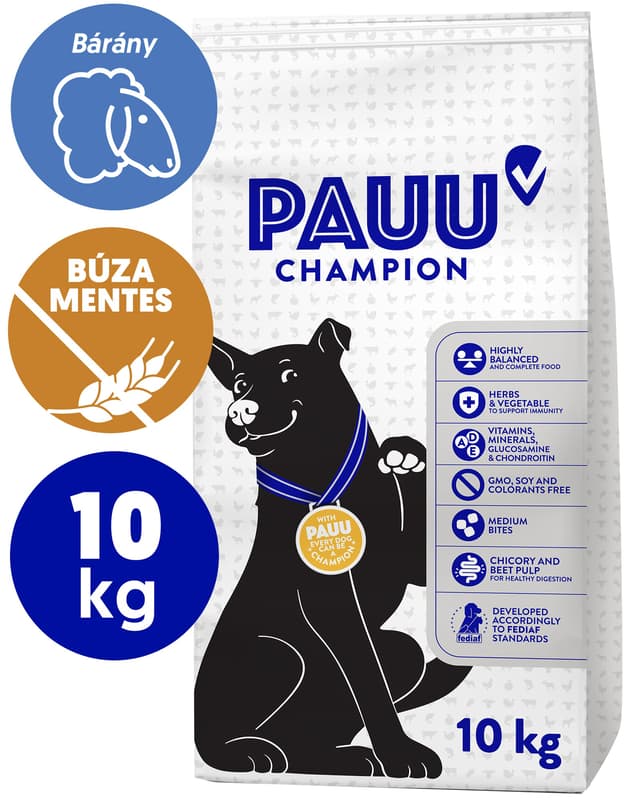 Pauu monoprotein és gluténmentes száraz kutyatáp báránnyal és rizzsel