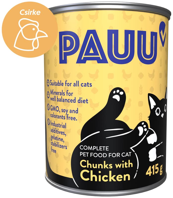 Pauu nedves macskaeledel csirke ízesítésű, szószos