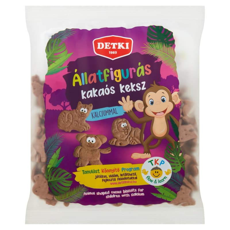 Detki Állatfigurás kakaós gyerekkeksz kalciummal