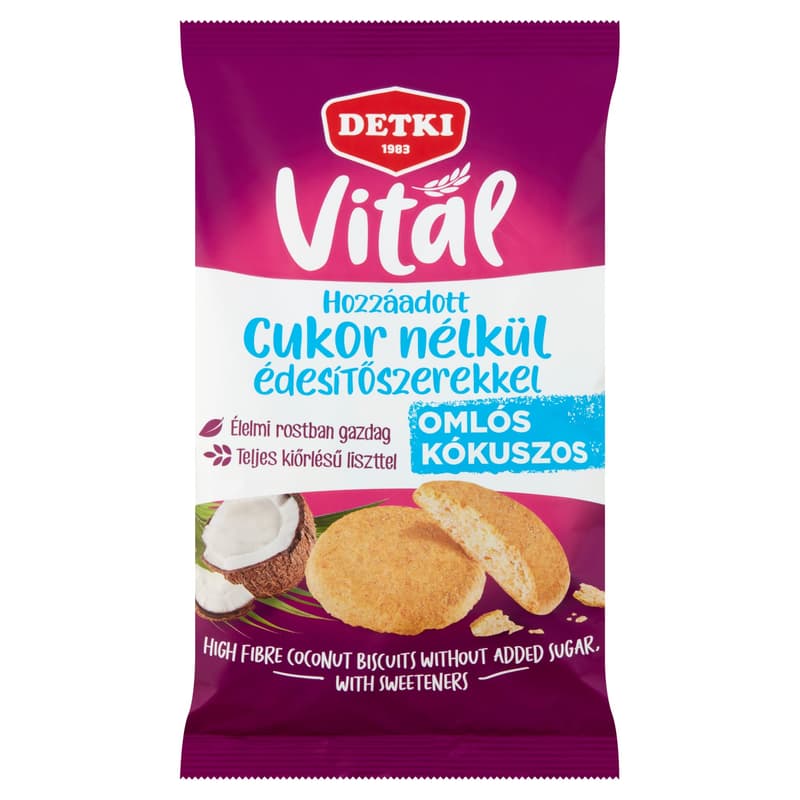 Detki cukormentes kókuszos omlós keksz