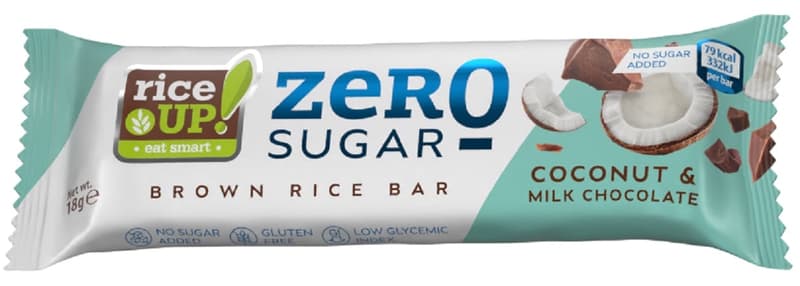 Rice Up Zero Rizsszelet kókuszos ízű tejcsokoládés hozzáadott cukor nélkül