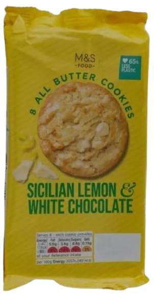 Marks & Spencer Butter Cookies with Belgian White Chocolate Chips, Sicilian Candied Lemon Peel and Lemon Extract