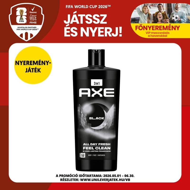 AXE Black tusfürdő, 700 ml