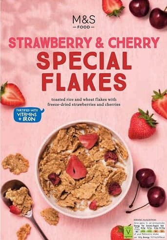 Marks & Spencer Vitamin and iron enriched fried rice and wheat flakes with freeze-dried strawberry and cherry pieces