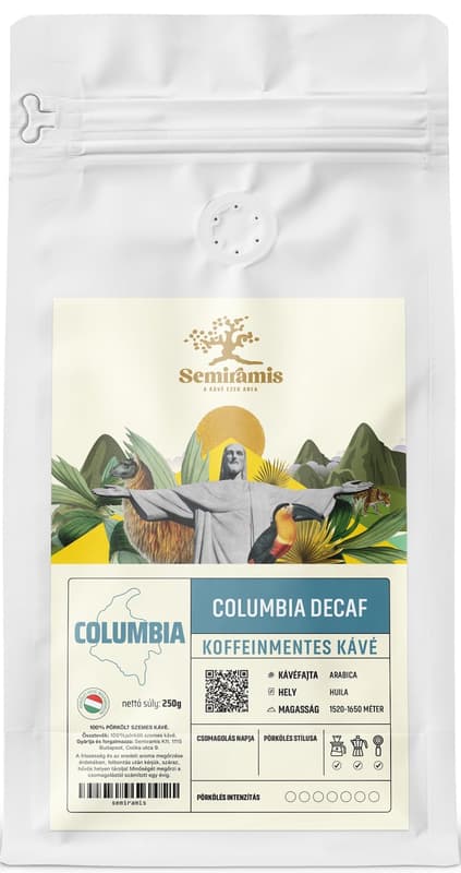 Semiramis Columbia Decaf szemes kávé - szén-dioxiddal koffeinmentesítve