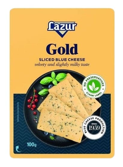 Lazúr Gold kékpenészes márványsajt, szeletelt
