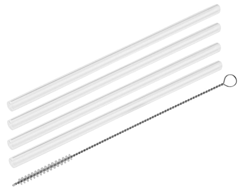 FM 4 Glass Straws 22cm + brush