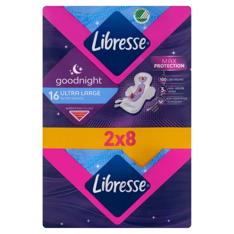 Libresse Ultra Large Goodnight szárnyas egészségügyi betét, éjszakai használatra