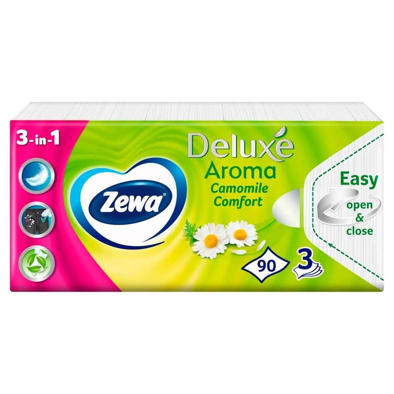 Zewa Deluxe Camomile Comfort illatosított papír zsebkendő 3 rétegű