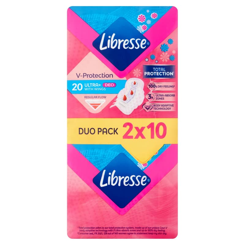 Libresse Ultra+ Deo szárnyas egészségügyi betét illatosított