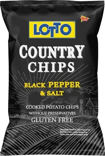 LOTTO Country chips fekete bors & só- Gluténmentes