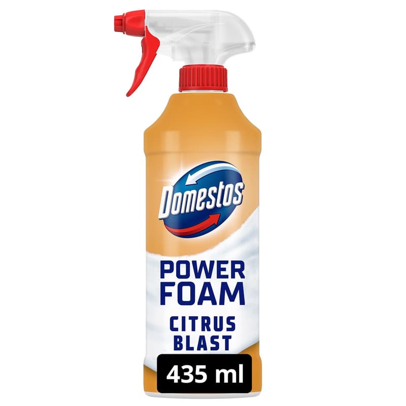 Domestos Power Foam Citrus Blast WC és fürdőszoba tisztító hab, 435 ml