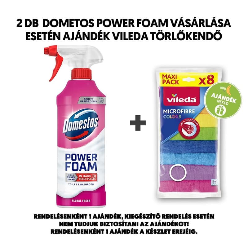DOMESTOS Power Foam Toilet and Bathroom Cleaning Foam Floral Fresh