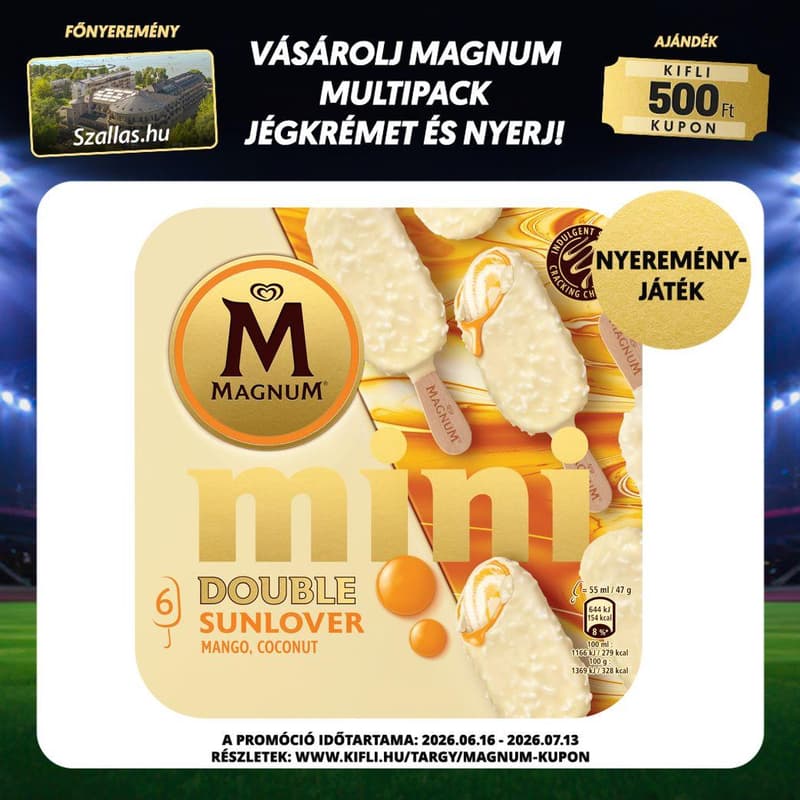 Magnum Mini Multipack Jégkrém Dupla Mangó-Kókusz
