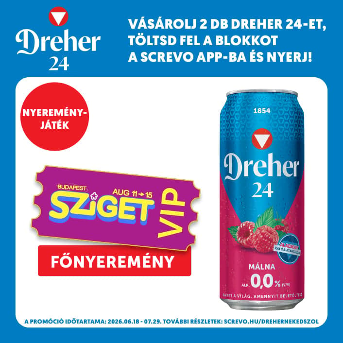 Dreher 24 Málna ízű ital és alkoholmentes világos sör keveréke