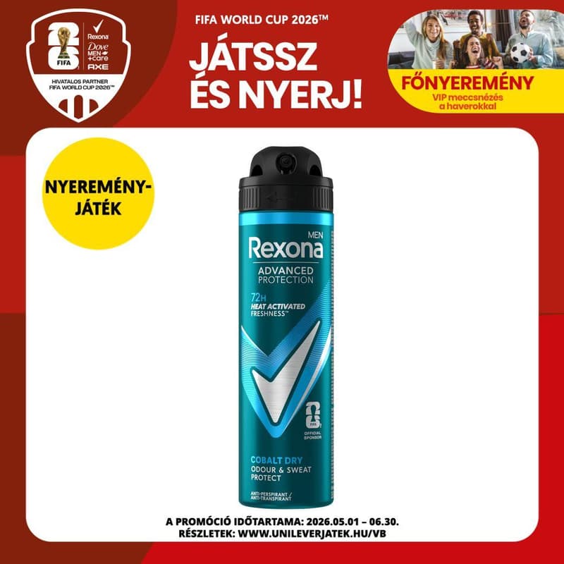 Rexona Men Advanced Protection Cobalt Dry férfi izzadásgátló dezodor, 150 ml