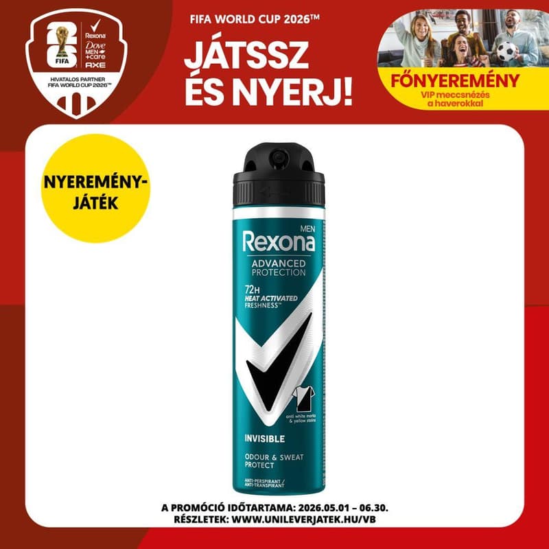 Rexona Men Advanced Protection Invisible Black&White férfi izzadásgátló dezodor, 150 ml