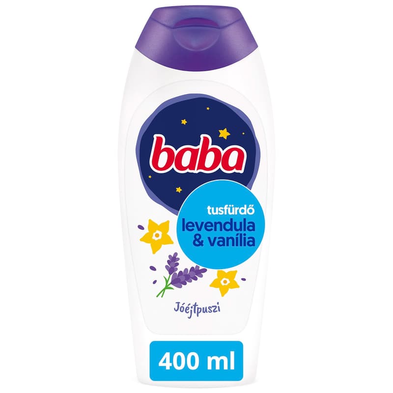 Baba Levendula és vanília illatú nyugtató tusfürdő, 400 ml