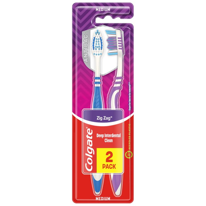 Colgate ZigZag Medium közepes fogkefe duo