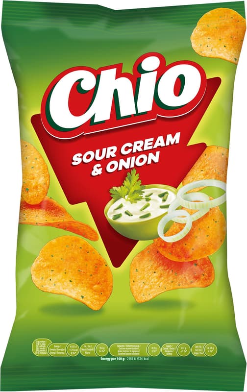 POTATO CHIPS SOURCREAM AND ONION FLAVOURING